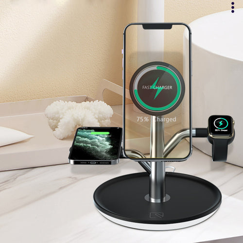 3-i-1 trådlös laddningsstation – iPhone, Apple Watch & AirPods